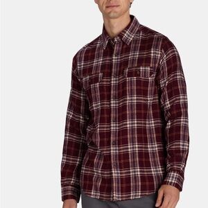 George Men's Burgundy and White Plaid Shirt